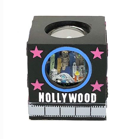  Hollywood Snow globe with Pink Stars
