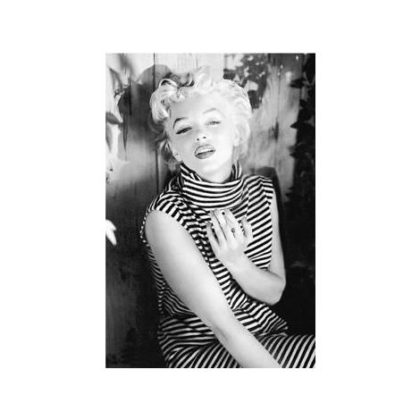  Marilyn Monroe, Striped Shirt Poster
