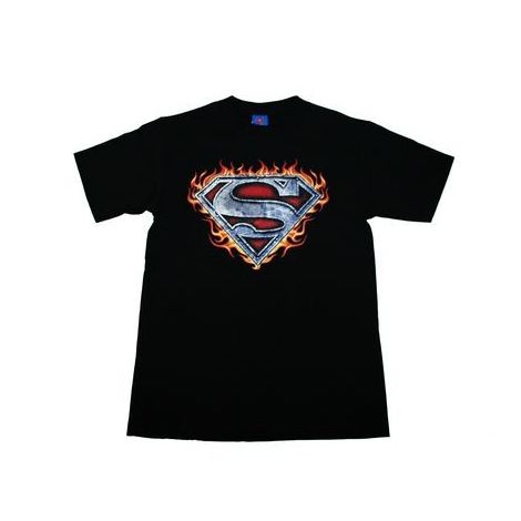  Superman Flames logo T-shirt