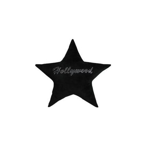  Hollywood Star Studded Plush Pillow - Black