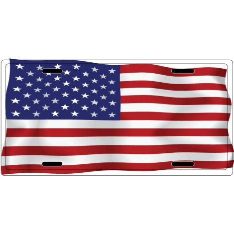  USA Flag License Plate