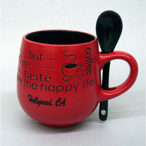  Hollywood Red coffee Mug with spoon
