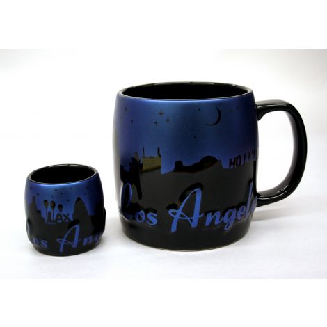  Embossed Coffee Mug and ceramic shotglass set
