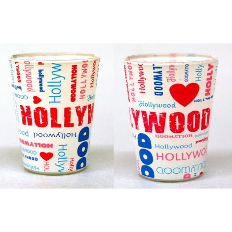  Hollywood Collage Shotglass - White