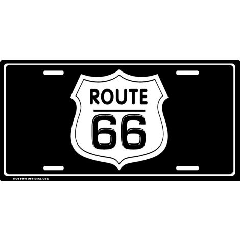  Route 66 License Plate - Black