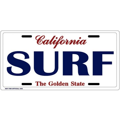  California Surf License Plate