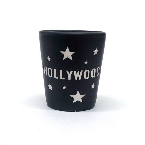  Black Hollywood Shot Glass with silver stars