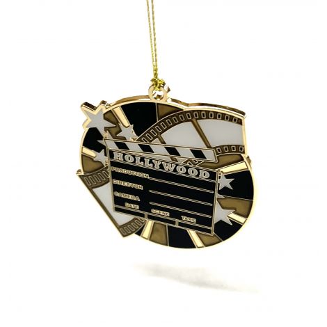  Gold Clapboard film strip Ornament